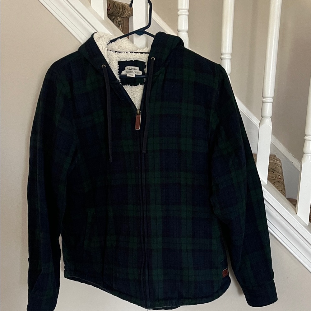 L.L. Bean Green and Black Checkered Jacket